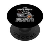 I Make Computer Beep Boop Funny Programmer PopSockets PopGrip Adhesivo