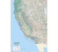 I MAPS Mapas estatales de EE. UU. Mapa físico de California y Nevada Tamaño 84,1 x 59,9 cm Papel laminado