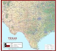 I MAPS USA State Maps Mapa físico del estado de Texas Tamaño 100 x 93 cm Papel laminado