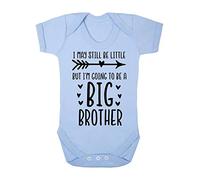 I May be Little but I'm Going to be a Big Brother (Pregnancy Baby Announcement) [BBY3] Baby Grow Chaleco, 0-3 meses, azul pastel