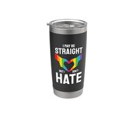 I May Be Straight But I Don't Hate Gay LGBT Pride Month Vaso térmico de acero inoxidable de doble pared