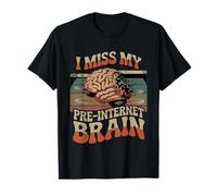 I Miss My Pre-Internet Brain Nostalgia Digital Retro - Camiseta