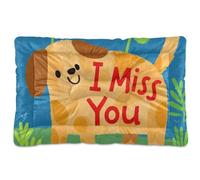 I Miss You - Cama lavable para perro, color marrón, suave, antideslizante, para perros medianos/grandes, 36 x 24 pulgadas