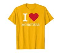I Monstruos del Corazón, Amo Monstruos Camiseta, Hombre, Dorado Brillante, S
