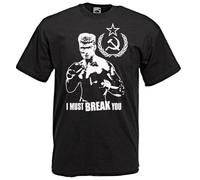 I Must Break You Ivan Drago Rocky Graphic Top Unisex 100% Cotton Short-Sleeve T-Shirts Black M