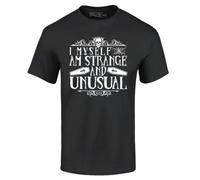 I Myself Am Strange and Unusual Halloween tee Round Neck Unisex Tops Men's 100% Cotton Short-Sleeve T-Shirts L
