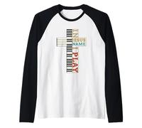 I n Jesus Name I Play Piano Música Cristiana Religión Cruz Camiseta Manga Raglan