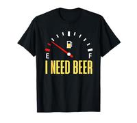 I Need Beer Funny Fuel Gauge Tee for Beer Lovers & Party Camiseta