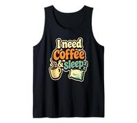 I Need Coffee and Sleep Privation Coffee Lover - Pijama para Siesta Camiseta sin Mangas