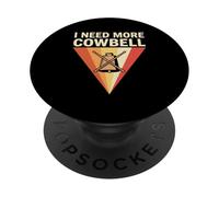 I Need More Cowbell Drum Lover Instrumento Musical Humor Retro PopSockets PopGrip Adhesivo
