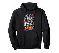 I Need More Space Astronaut Retro Funny Cita Sarcástica Sudadera con Capucha