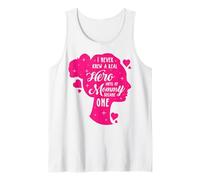 I Never Knew A Real Hero Mom Mes de Concientización sobre el Cáncer de Mama Camiseta sin Mangas