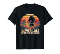 I Never Lose Juego de ajedrez Sunset Jugador Mentalidad Hobby Ajedrez Camiseta