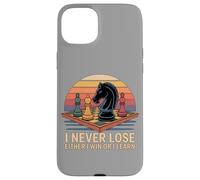 I Never Lose Juego de ajedrez Sunset Jugador Mentalidad Hobby Ajedrez Carcasa para iPhone 15 Plus