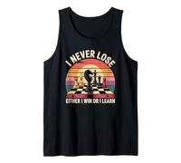 I Never Lose Juego de ajedrez Sunset Player Mentalidad Ajedrez Hobby Camiseta sin Mangas