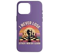I Never Lose Juego de ajedrez Sunset Player Mentalidad Ajedrez Hobby Carcasa para iPhone 16 Pro MAX