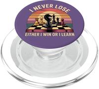 I Never Lose Juego de ajedrez Sunset Player Mentalidad Ajedrez Hobby PopSockets PopGrip para MagSafe