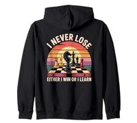 I Never Lose Juego de ajedrez Sunset Player Mentalidad Ajedrez Hobby Sudadera con Capucha