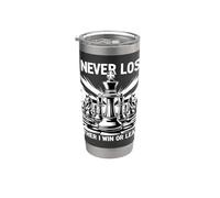 I Never Lose O I Win Or Learn Chess Player Lover Quote Vaso térmico de acero inoxidable de doble pared
