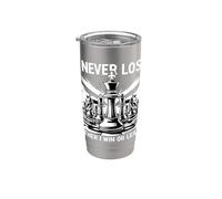 I Never Lose O I Win Or Learn Chess Player Lover Quote Vaso térmico de acero inoxidable de doble pared