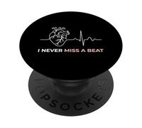 I Never Miss A Beat Heart Medical ECG Cardiología cardíaca PopSockets PopGrip Adhesivo