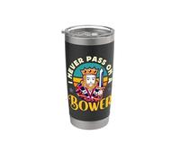 I Never Pass On A Bower Euchre Al jugador le encanta el juego de cartas Euchre Vaso térmico de acero inoxidable de doble pared