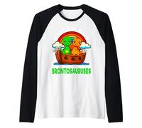 I Noah Guy Que tenía un par de brontosaurios Noah's Ark Dino Camiseta Manga Raglan