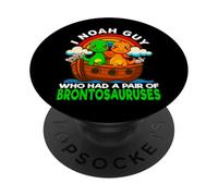 I Noah Guy Que tenía un par de brontosaurios Noah's Ark Dino PopSockets PopGrip Adhesivo