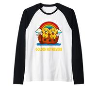 I Noah Guy Que tenía un par de Golden Retrievers Arca de Noé Camiseta Manga Raglan