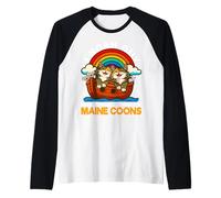 I Noah Guy Que tenía un par de Maine Coons Gato Arca de Noé Camiseta Manga Raglan