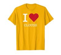 I Nubes del Corazón, Amo Las Nubes Camiseta, Hombre, Dorado Brillante, 3XL
