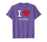 I Nubes del Corazón, Amo Las Nubes Camiseta, Hombre, Morado Jaspeado, XL