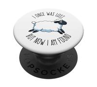 I Once Was Lost But Now I Am Found Verso de la Biblia Cristiano PopSockets PopGrip Adhesivo