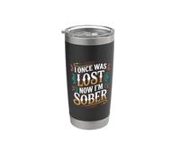 I Once Was Lost Now I'm Sober Recuperación - Vaso térmico de acero inoxidable de doble pared