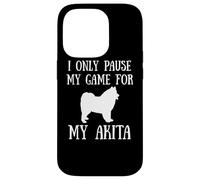 I Only Pause My Game For My Akita Gamer E-Sports Player Carcasa para iPhone 14 Pro