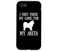 I Only Pause My Game For My Akita Gamer E-Sports Player Carcasa para iPhone SE (2020) / 7 / 8