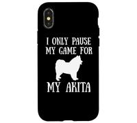 I Only Pause My Game For My Akita Gamer E-Sports Player Carcasa para iPhone X/XS