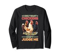 I Only Want Chickens Don't Judge Me Farmer Backyard Manga Larga