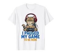 I Paused My Game To Be Here Cat Merch para niños y Adultos Camiseta
