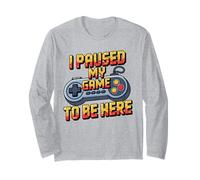 I Paused My Game To Be Here Funny Video Game Controller Manga Larga