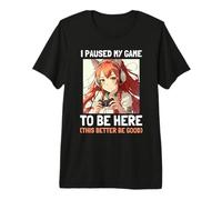 I Paused My Game to Be Here Gamer Lover T-Shirt for Girls Camiseta Premium