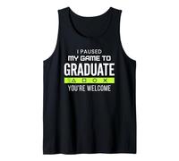 I Paused My Game To Graduate Graduate Funny Gamer Grad Camiseta sin Mangas