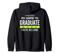 I Paused My Game To Graduate Graduate Funny Gamer Grad Sudadera con Capucha