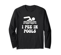 I Pee in Pools Funny Swim Waves Pool Time Chistes Sarcástico Manga Larga