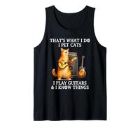 I Pet Cats I Play Guitars and I Know Things Funny Guitarist Camiseta sin Mangas