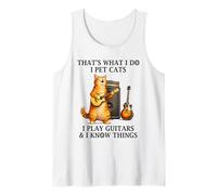 I Pet Cats Play Guitars and I Know Things Funny Guitarist Camiseta sin Mangas