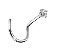 I Piercing para la nariz, diamante auténtico y oro blanco macizo 750, dimensiones 0,8 x 6 x 1,4 mm. La autenticidad del artículo descrito a continuación está garantizada por la presente I POLI-47005 I