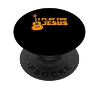 I Play For Jesus Church Músico Niños Guitarra Religiosa PopSockets PopGrip Adhesivo