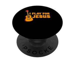 I Play For Jesus Church Músico Niños Guitarra Religiosa PopSockets PopGrip Adhesivo