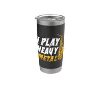 I Play Heavy Metal Jazz Música Instrumento Musical Saxofón Vaso térmico de acero inoxidable de doble pared